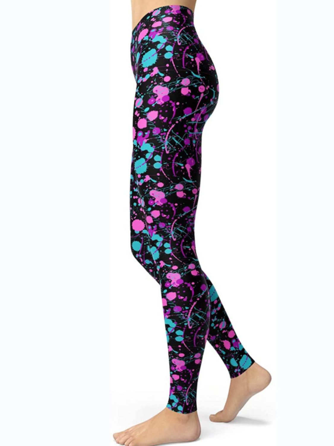 Abstract Print High Waist Active Leggings