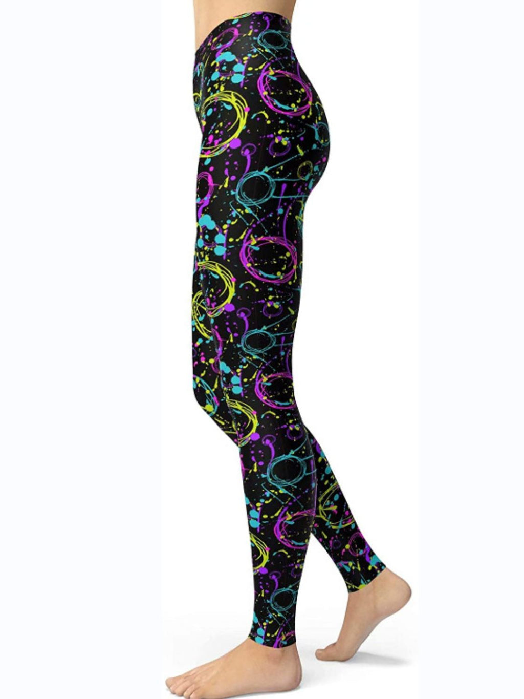 Abstract Print High Waist Active Leggings