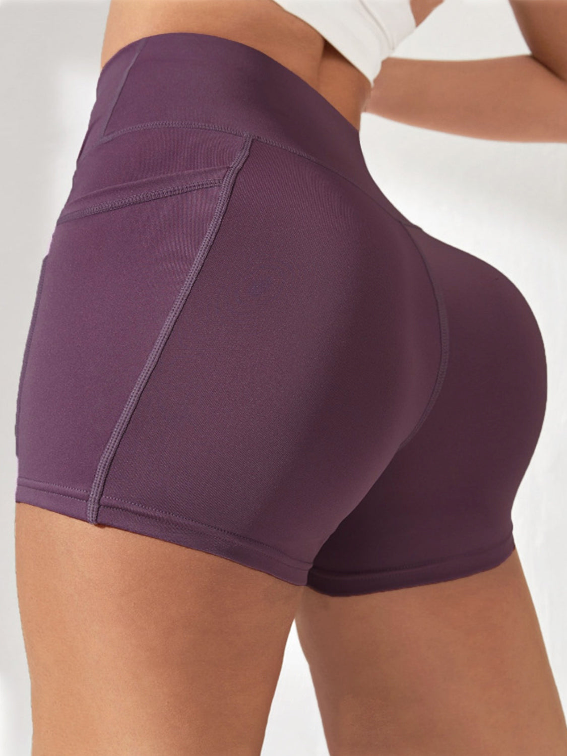 High Waist Active Shorts with Pockets